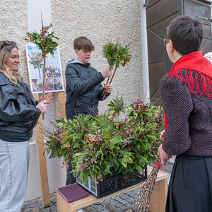 Palmsonntag / Foto Haijes Palmsonntag Pfarre Kirchdorf an der KremsKath. Jungschar bot selbst gebundene Palmbuschen an, der Erlös ist fürs Jungscharlager