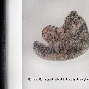 Zeugen aus der Gotik - freigelegter Freskenrest: Engelkopf (Nordwand des Langhauses)