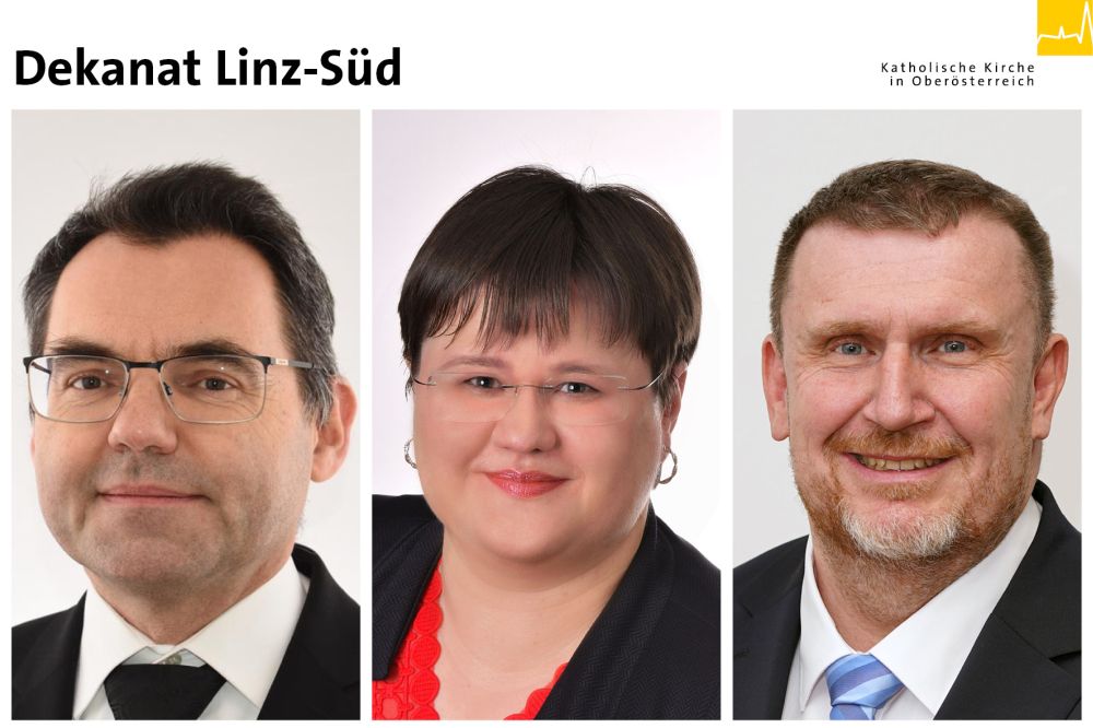 V. l.: Pfarrer Thomas Schawinski, Pastoralvorständin Elisabeth Greil und Verwaltungsvorstand Peter Roland. 