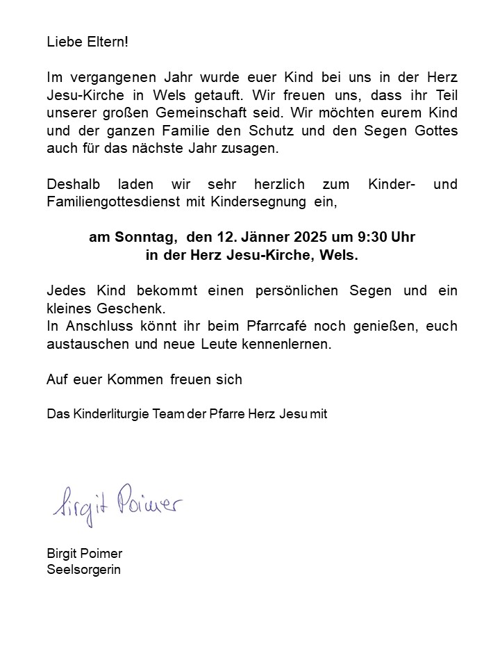 Kindersegnung