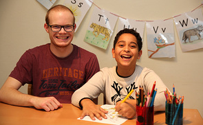 Zivildiener Christoph Brillinger im Einsatz in Leonding